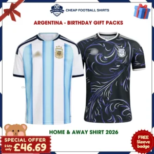 Argentina Birthday Football Shirt Gift Pack 2026 - Home & Away