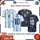 Argentina MESSI 10 Birthday Football Shirt Gift Pack 2026 - Home & Away