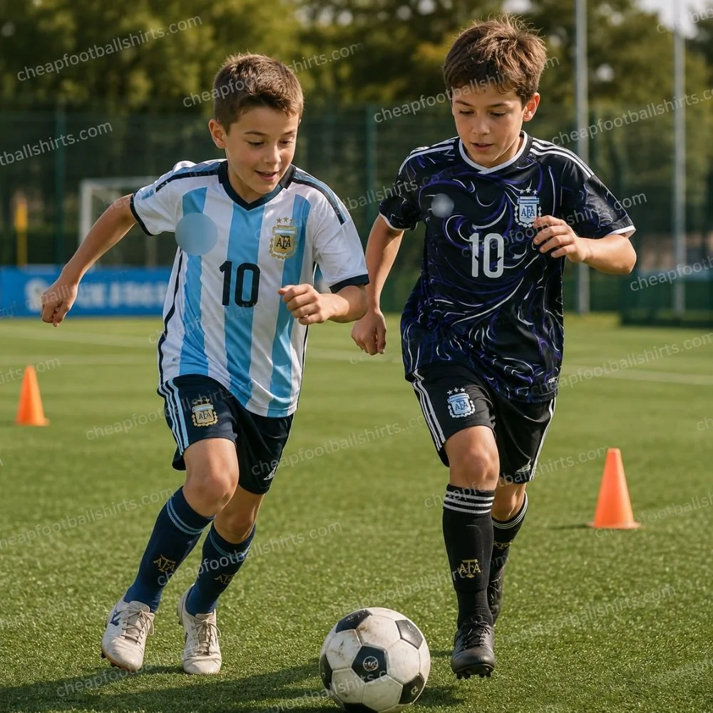 Argentina World Cup 2026 Gift Pack – Home and Away Kids Cheap Football Kits – MESSI 10 (With Socks)