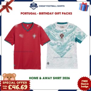 Portugal Birthday Football Shirt Gift Pack 2026 - Home & Away