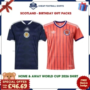 Scotland Birthday Football Shirt Gift Pack 2026 - Home & Away