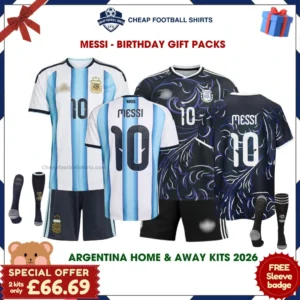 Argentina MESSI 10 FC Birthday Football Kit Packs 2026 - Home & Away with socks