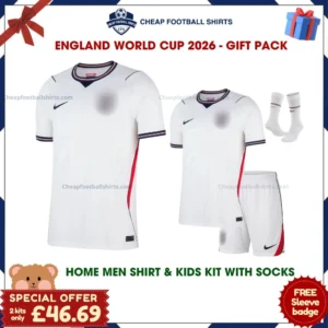 England World Cup 2026 Football Kit Pack - Home Dad & Son Kit