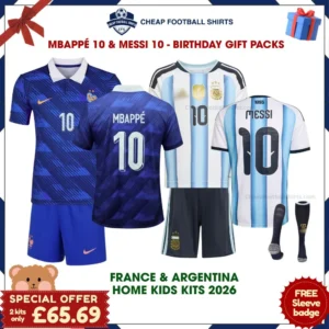 France & Argentina Home Birthday Gift Pack - MBAPPÉ 10 & MESSI 10