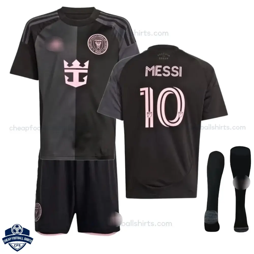 Inter Miami MESSI 10 Away Kids Cheap Football Kit 2025/26 - Over View