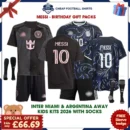 Inter Miami & Argentina Birthday Gift Pack - MESSI 10 Away Kits with socks