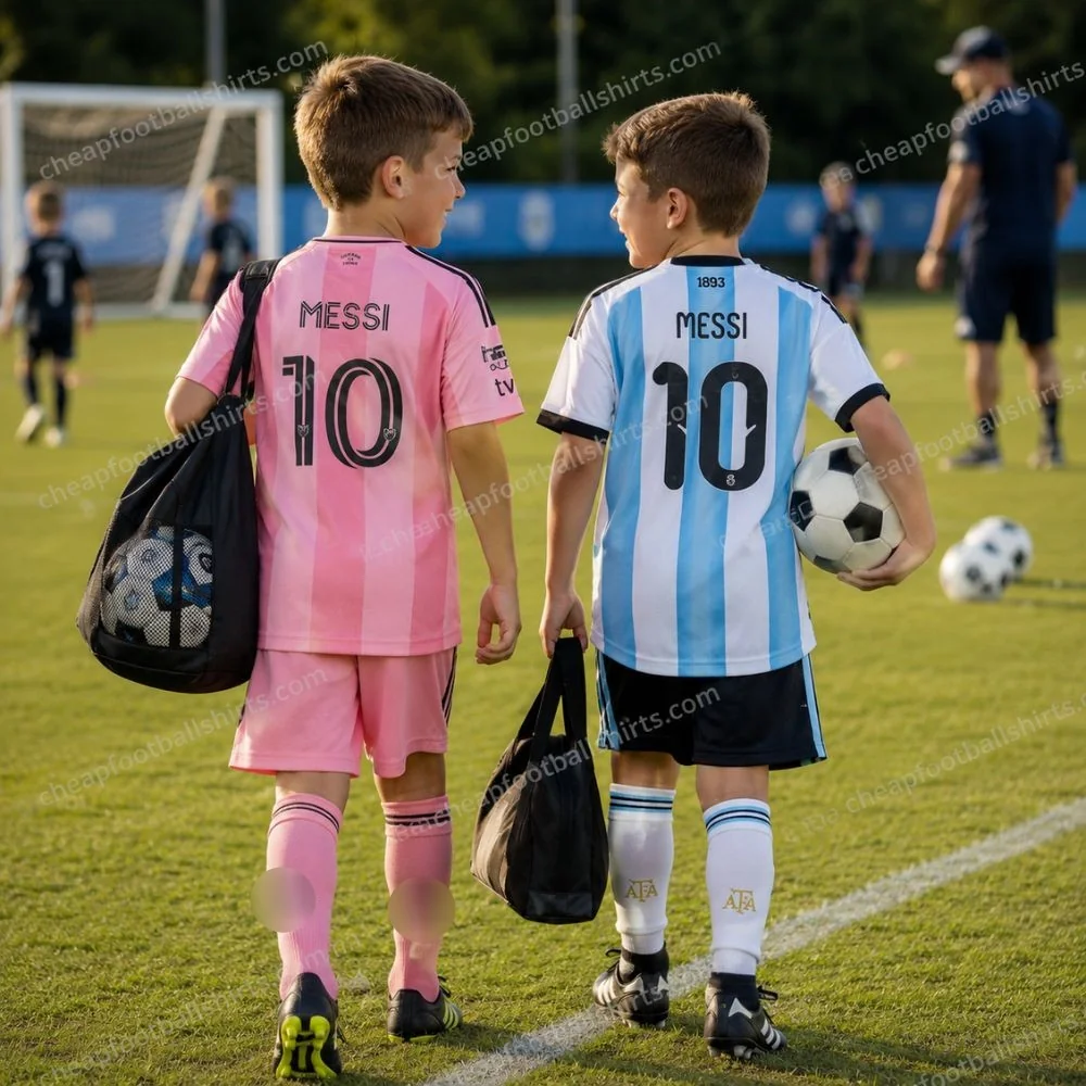 Inter Miami and Argentina World Cup 2026 Gift Pack – Home Kids Cheap Football Kits – MESSI 10 (With Socks)