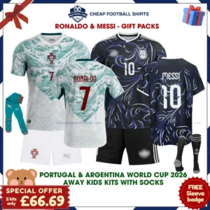 Portugal & Argentina Away Birthday Gift Pack - RONALDO 7 & MESSI 10 with socks
