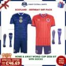 Scotland World Cup 2026 Birthday Football Kit Pack - Home & Away with socks