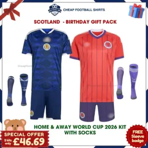 Scotland World Cup 2026 Birthday Football Kit Pack - Home & Away with socks