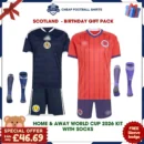 Scotland World Cup 2026 Birthday Football Kit Pack - Home & Away with socks
