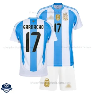 Argentina GARNACHO 17 Home Kids Cheap Football Kit 2024