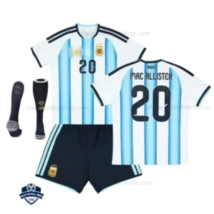 Argentina World Cup 2026 Home Kids Cheap Football Kit – MAC ALLISTER 20