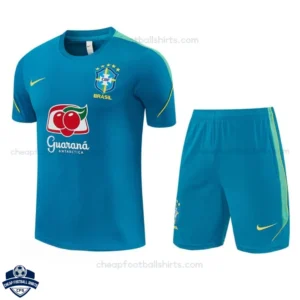 Brazil World Cup 2026 Blue Training Kids Football Kit - Front View
