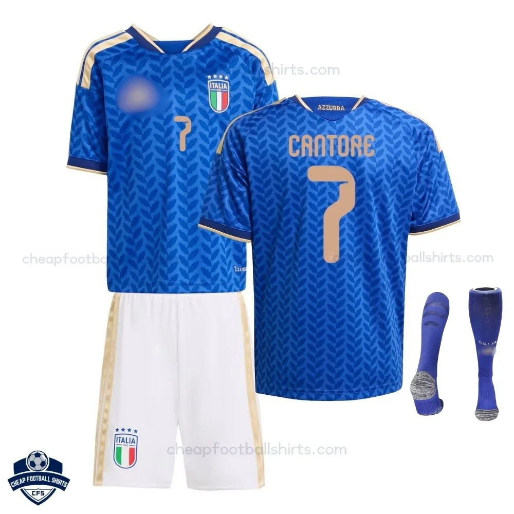 Italy World Cup 2026 Home Kids Cheap Football Kit – CANTORE 7
