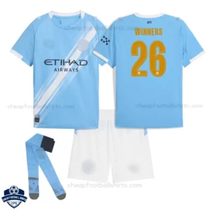 Manchester City Home Kids Football Kit 25/26 WINNERS 26 - Overview
