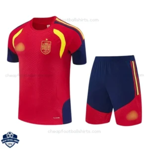 Spain World Cup 2026 Red Training Kids Football Kit - Front View