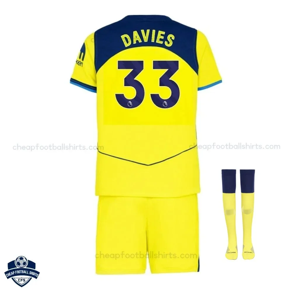Tottenham Hotspur DAVIES 33 Third Kids Football Kit 25/26 - Back View
