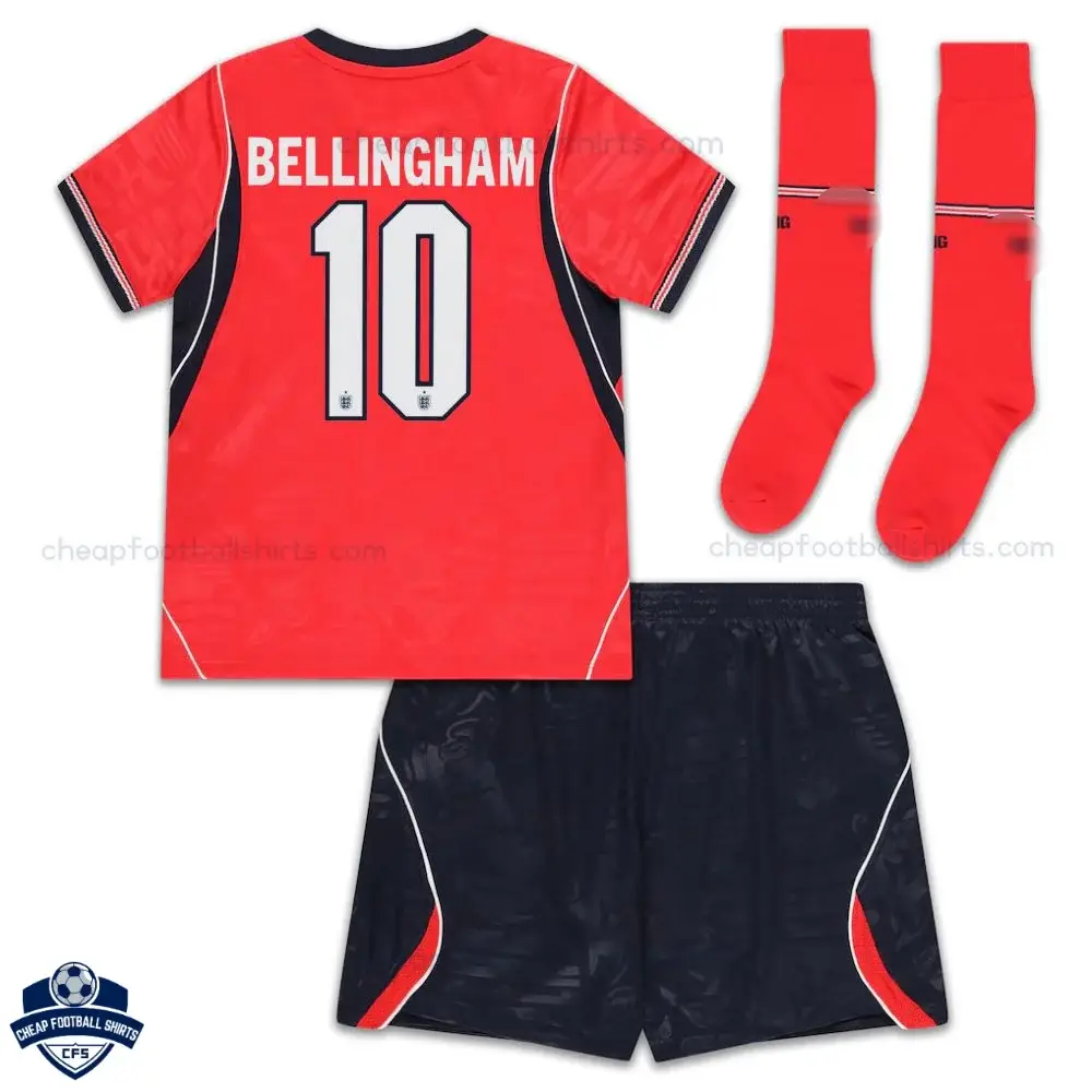 England World Cup 2026 Away Kids Football Kit - BELLINGHAM 10 - back view