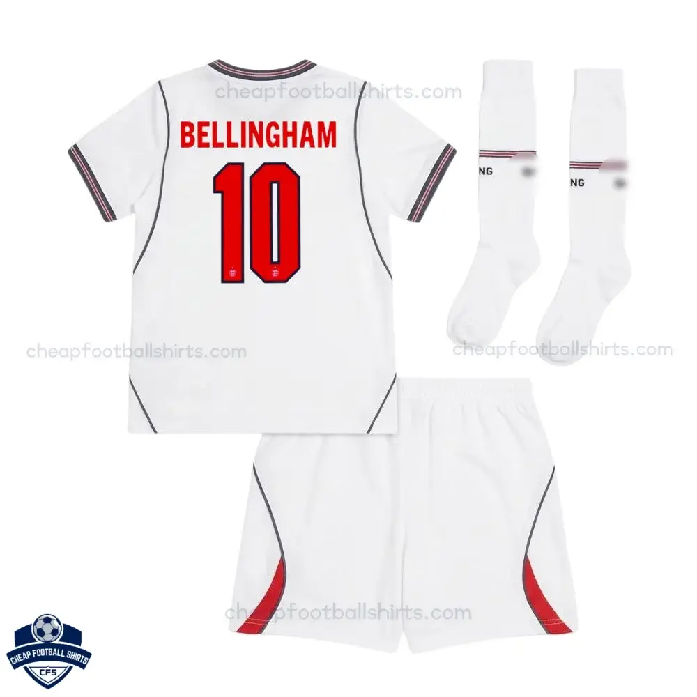 England World Cup 2026 Home Kids Football Kit - BELLINGHAM 10 - Back view