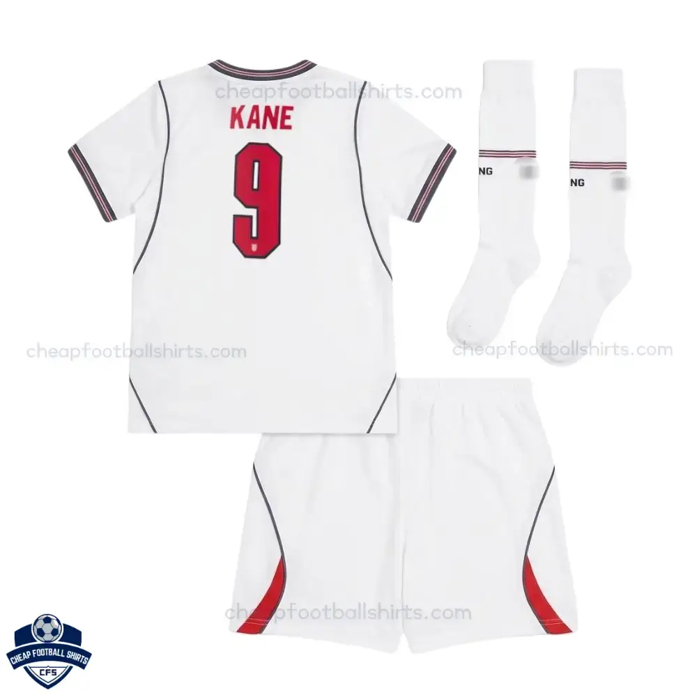 England World Cup 2026 Home Kids Football Kit KANE 9 - back view
