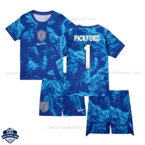 England World Cup 2026 Blue Goalkeeper Kids Football Kit – PICKFORD 1