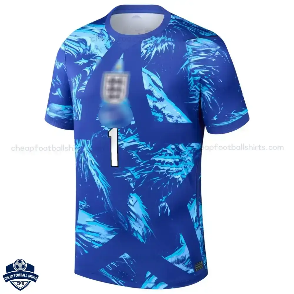England World Cup 2026 Blue Goalkeeper Men Football Shirt PICKFORD 1 - Front view