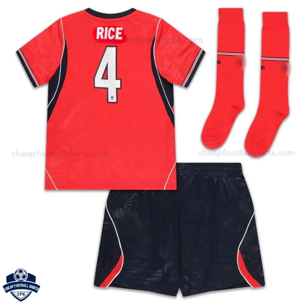 England World Cup 2026 Away Kids Football Kit - RICE 4 - back view