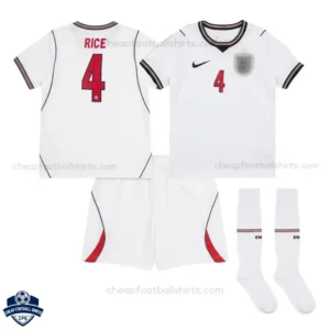 England World Cup 2026 Home Kids Football Kit RICE 4