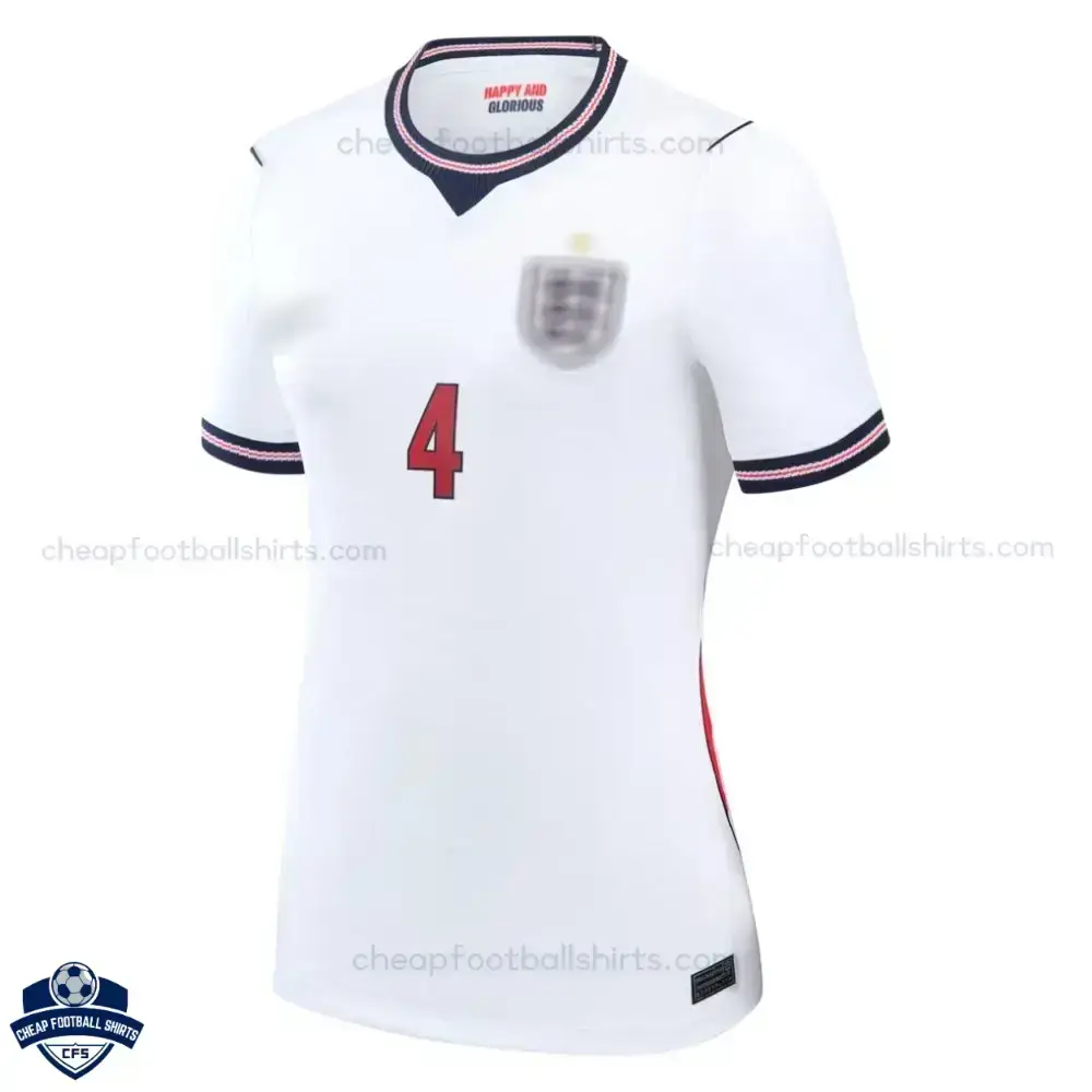 England World Cup 2026 Home Women Football Shirt - RICE 4 - Front view
