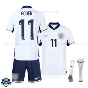 England FODEN 11 Home Kids Cheap Football Kit 2024