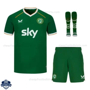 Ireland World Cup 2026 Home Kids Football Kit - Front View with socks