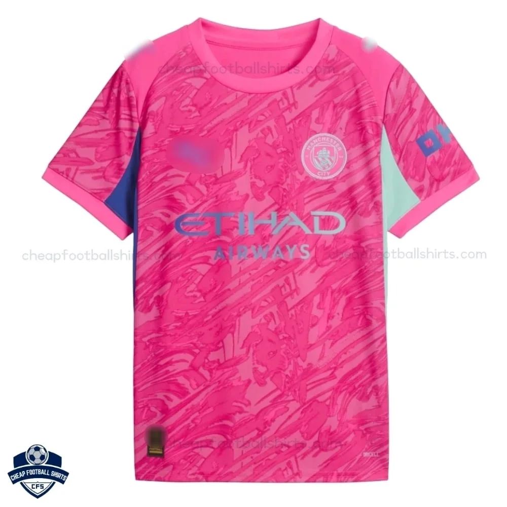 Manchester City TRAFFORD 1 Pink Goalkeeper Cheap Football Shirts 2025/26 _front view