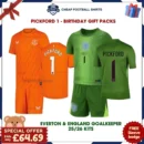 Everton and England World Cup 2026 Gift Pack – Goalkeeper Kids Cheap Football Kits – PICKFORD 1 (No Socks)