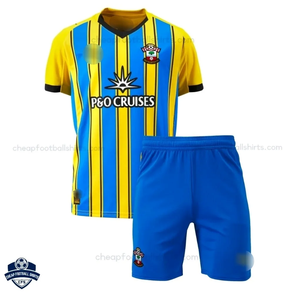 Southampton Away Kids Football Kit 25/26 - Front View