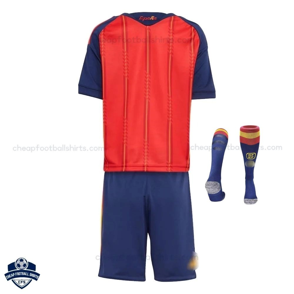 Spain Home Kids Football Kit 2026 - Back View with socks