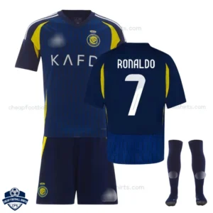 Al Nassr Away Kid Cheap Football Kit 24/25 RONALDO 7