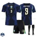 Brazil World Cup 2026 JOÃO PEDRO 9 Away Kids Cheap Football Kit - overview