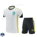 Brazil World Cup 2026 White Training Kids Cheap Football Kit - Front View