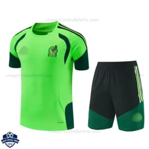 Mexico World Cup 2026 Green Training Kids Cheap Football Kit - Front view