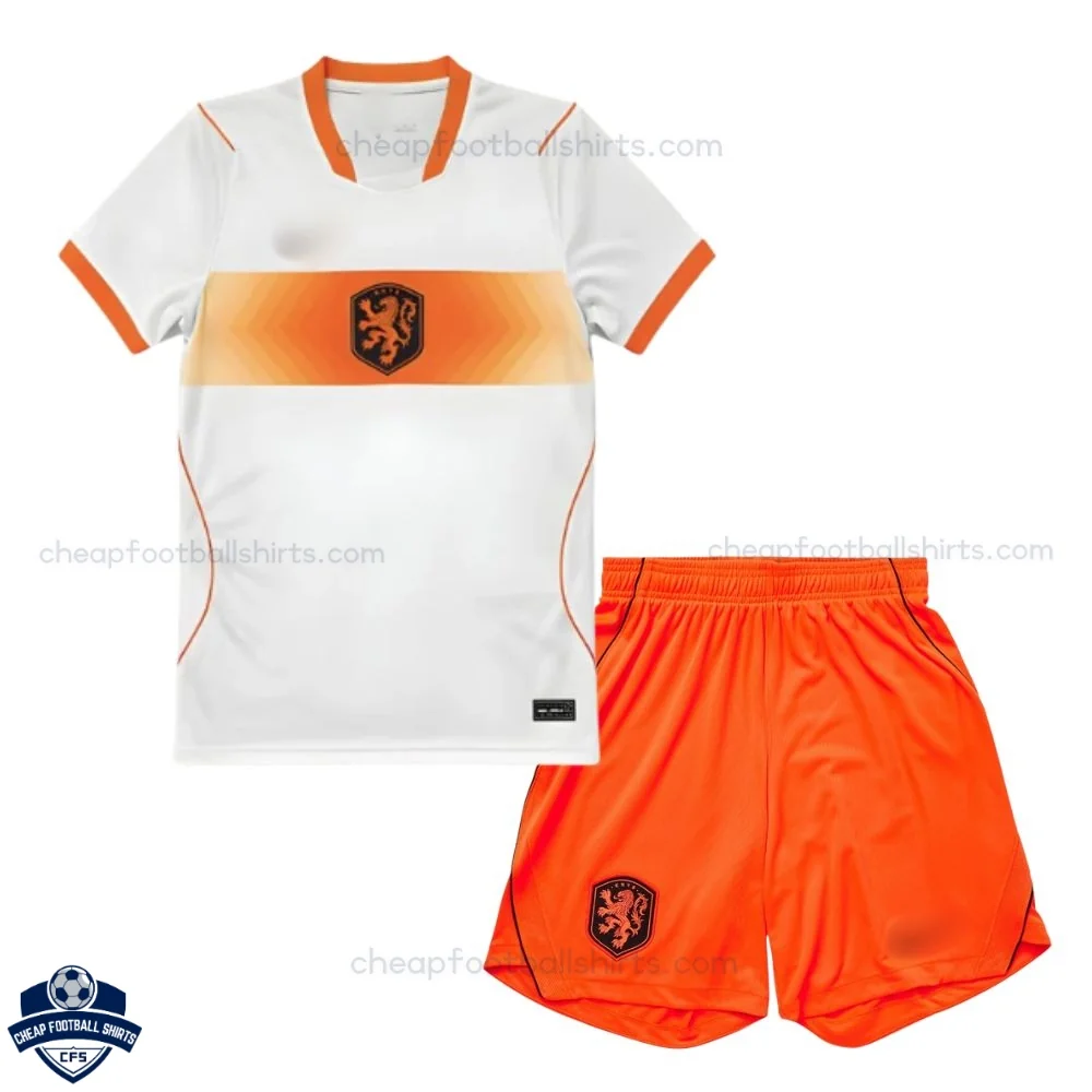 Netherlands World Cup 2026 Away Kids Cheap Football Kit - front view