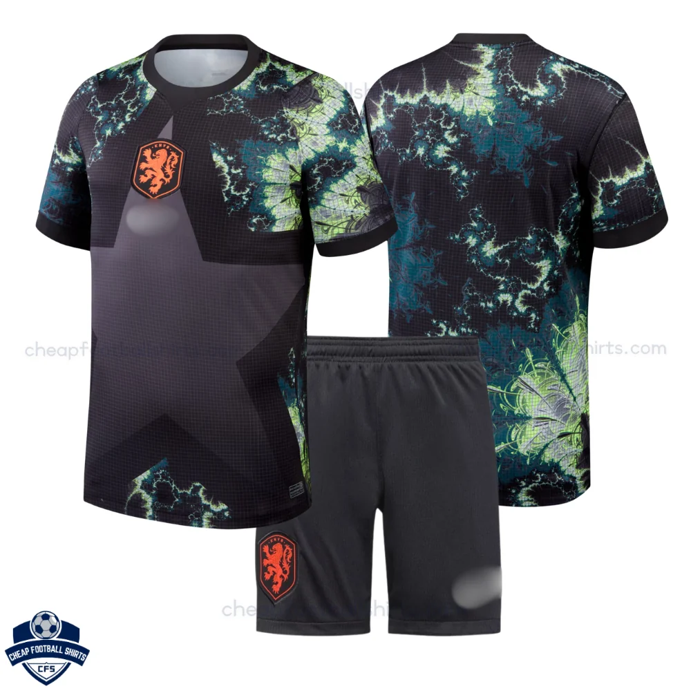 Netherlands World Cup 2026 Black Goalkeeper for Men and Kids Cheap Football Kit - overview