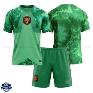 Netherlands World Cup 2026 Green Goalkeeper for Men and Kids Cheap Football Kit - overview
