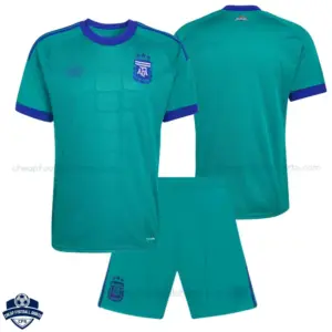 Spain World Cup 2026 Green Goalkeeper for Men and Kids Cheap Football Kit - overview