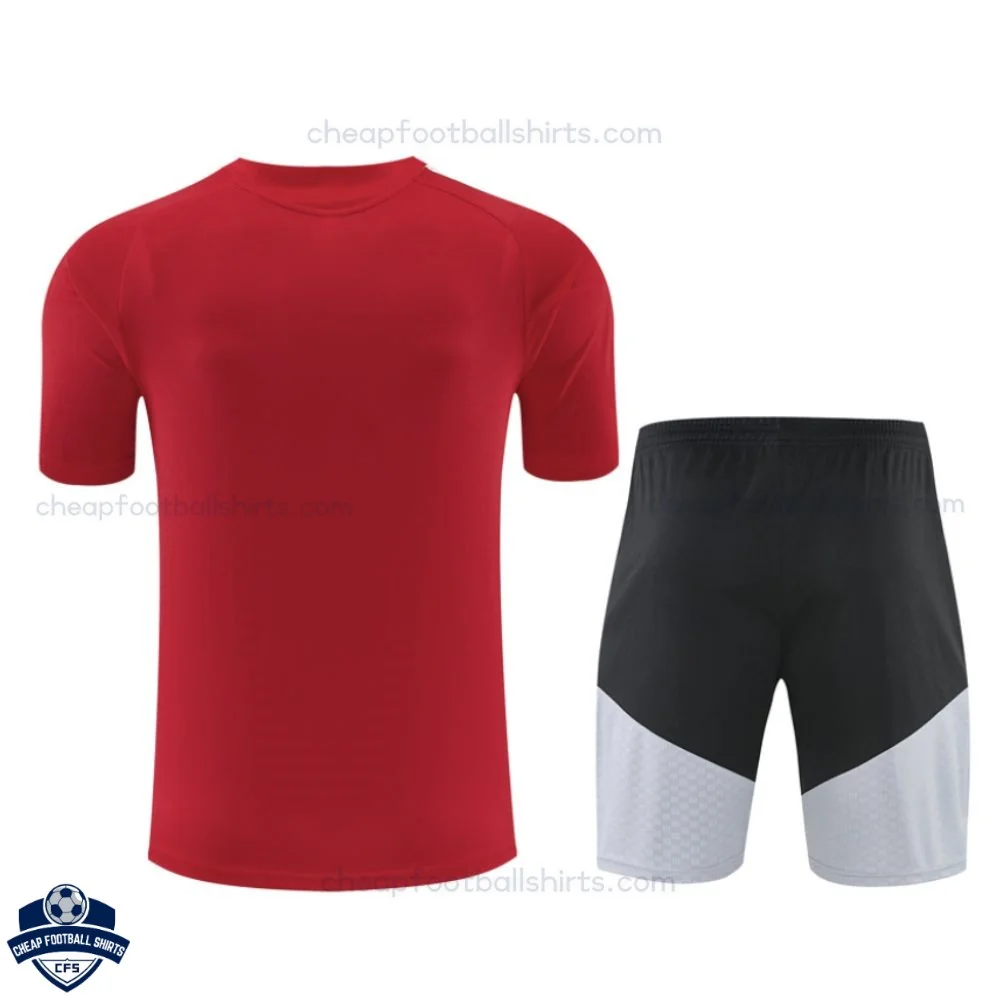 Spain World Cup 2026 Red Black Training Kids Cheap Football Kit - Back view
