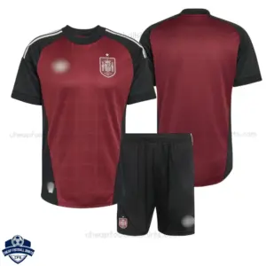Spain World Cup 2026 Red Goalkeeper for Men and Kids Cheap Football Kit - overview