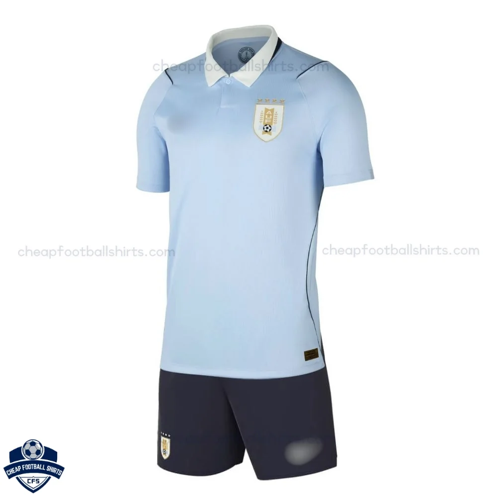 Uruguay World Cup 2026 Home Kids Cheap Football Kit - front view
