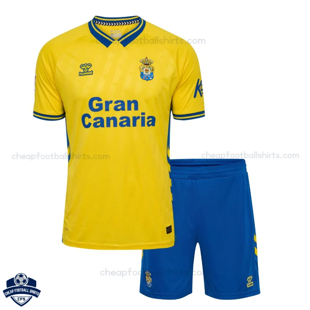 UD Las Palmas Home Kids Football Kit 2025/26 - Front view