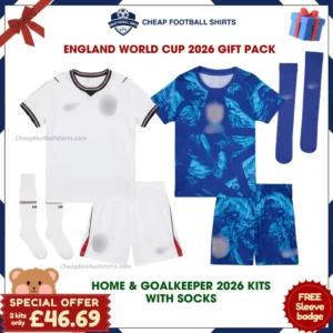 England World Cup 2026 Gift Pack – Home and Goalkeeper Kids Cheap Football Kits