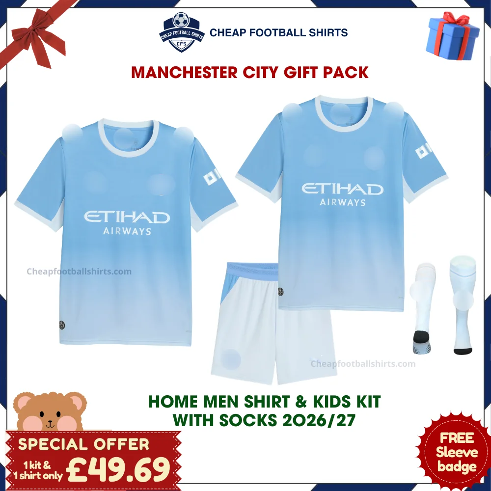 Manchester City 2026/27 gift pack home dad shirt and son kit